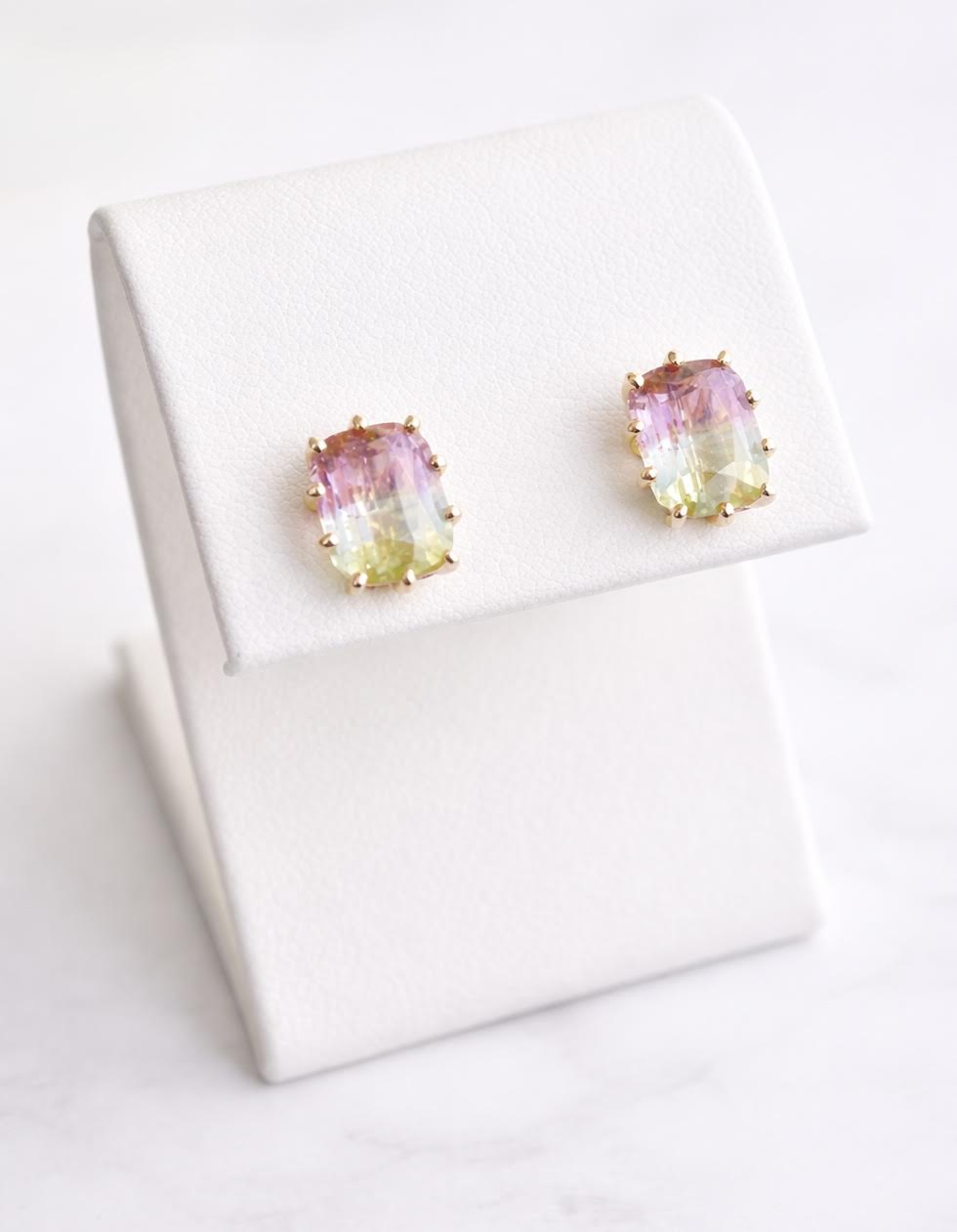 Watermelon Tourmaline Studs