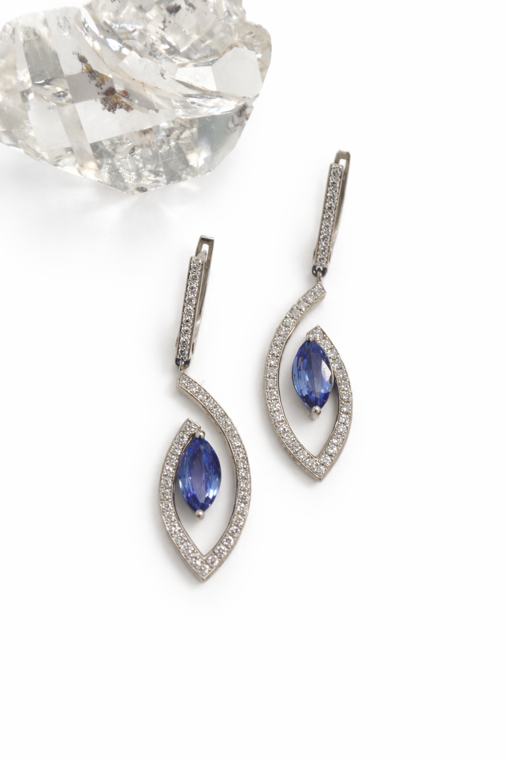 Sapphire & Diamond Drop Earrings