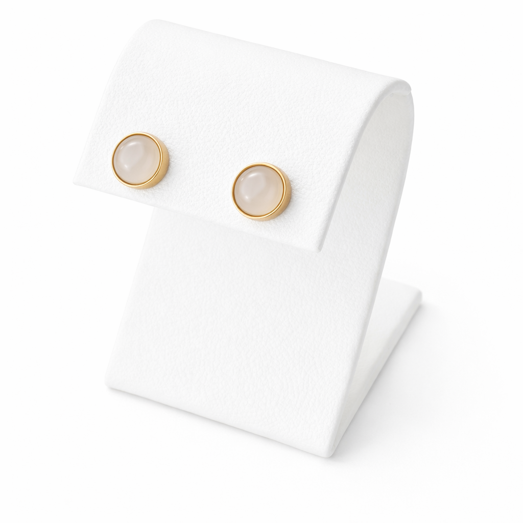 Cat's Eye Moonstone Studs