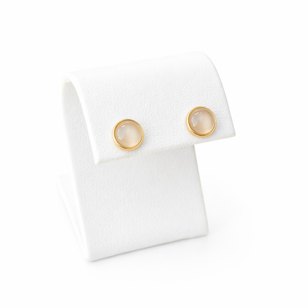 Cat's Eye Moonstone Studs
