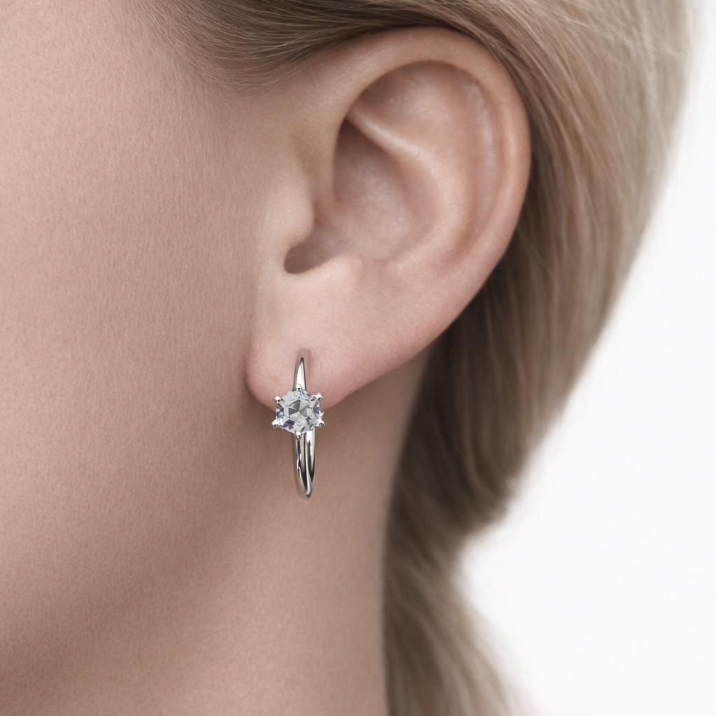 Grey Spinel Hexagon Hoops