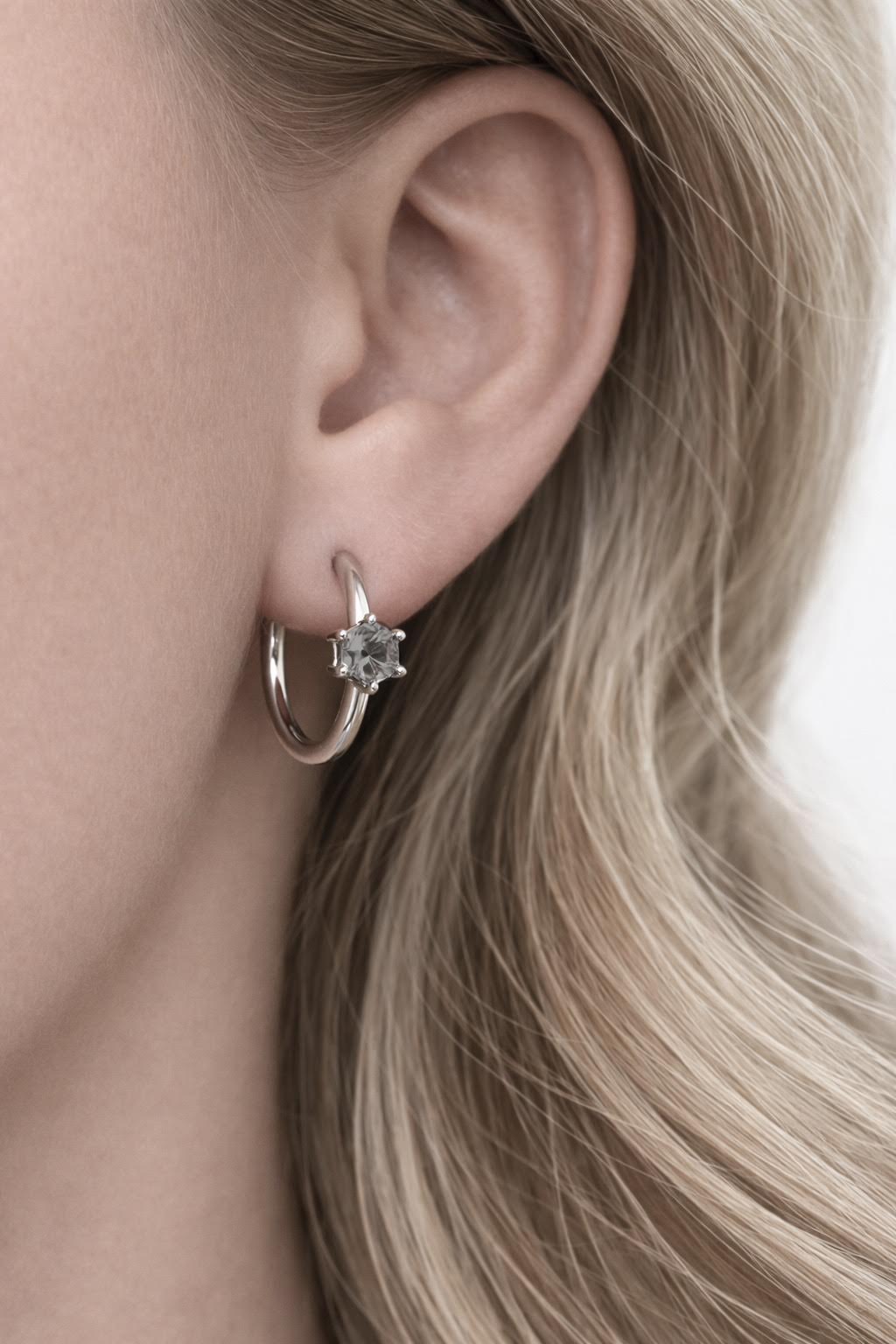 Grey Spinel Hexagon Hoops