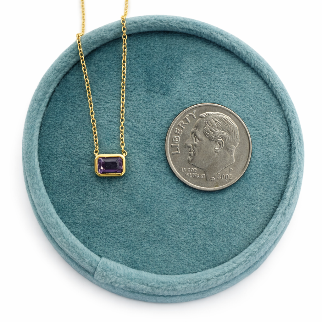 Petite Emerald Amethyst Pendant