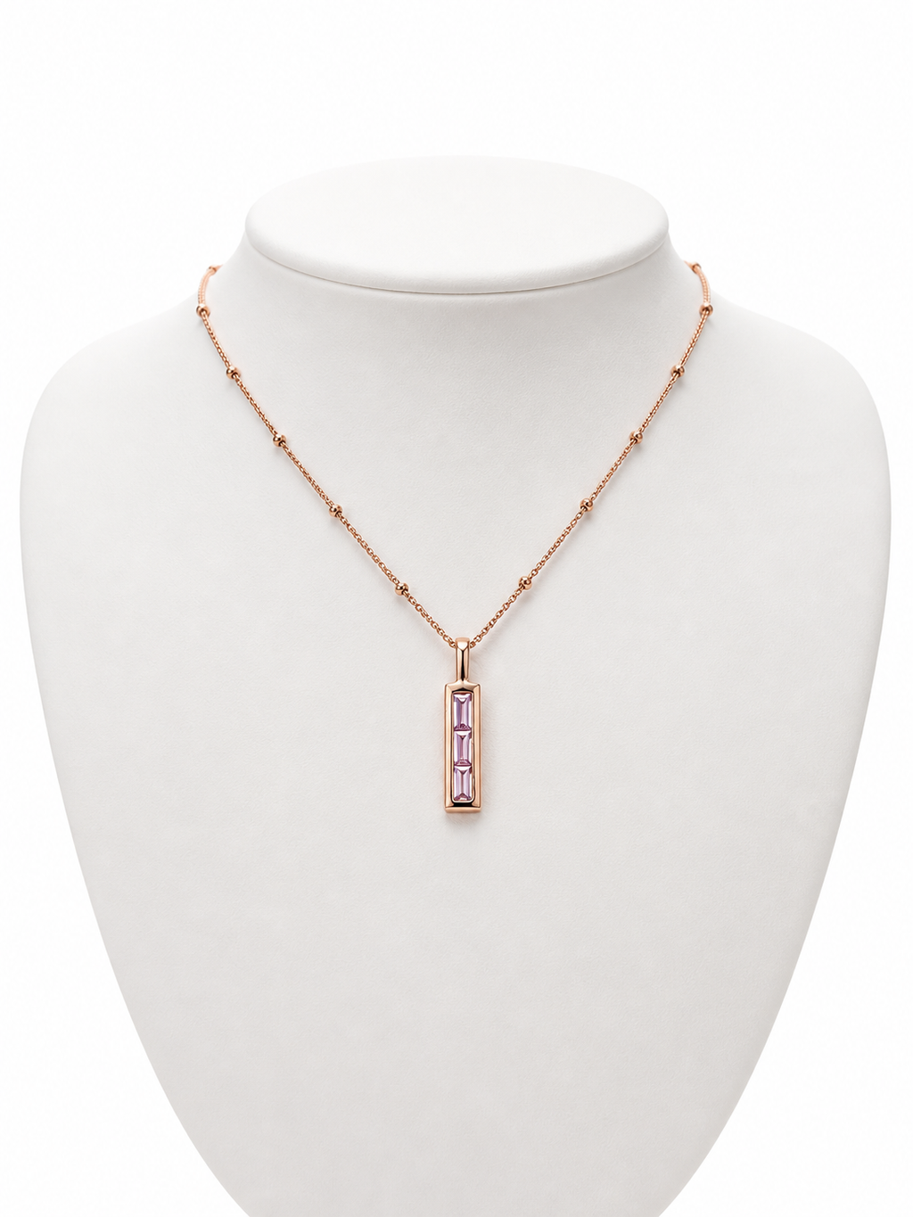 Pink Sapphire Bar Pendant