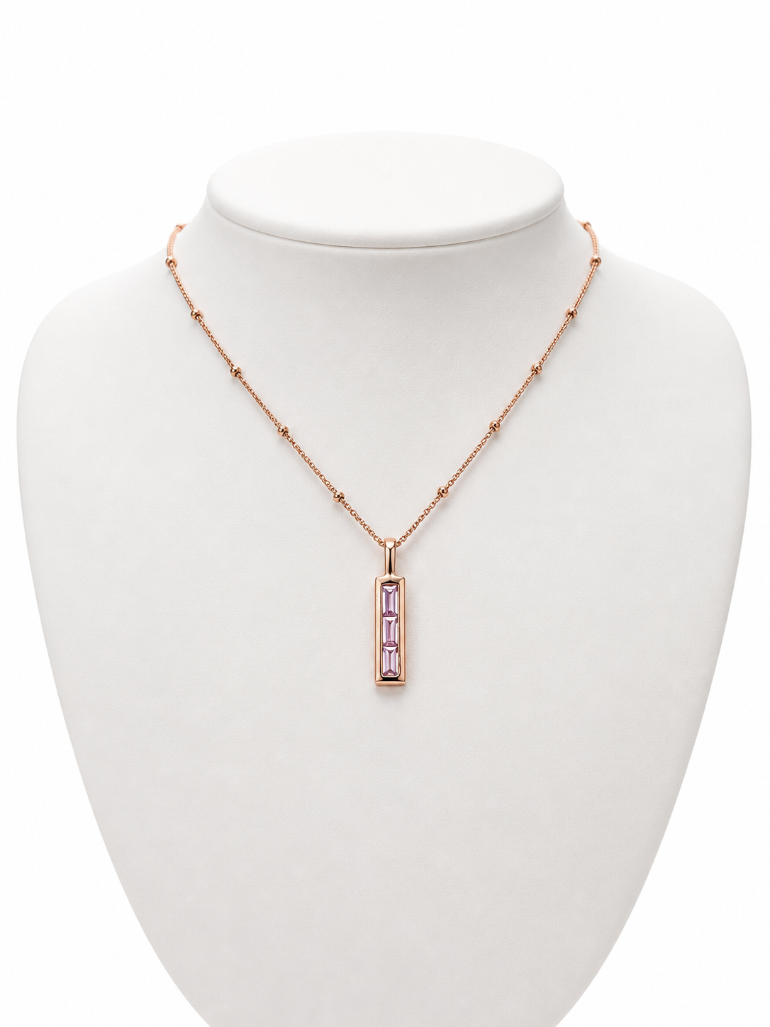 Pink Sapphire Bar Pendant