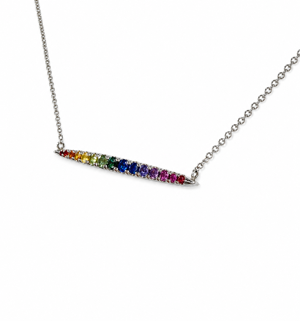 Rainbow Sapphire Spear Pendant