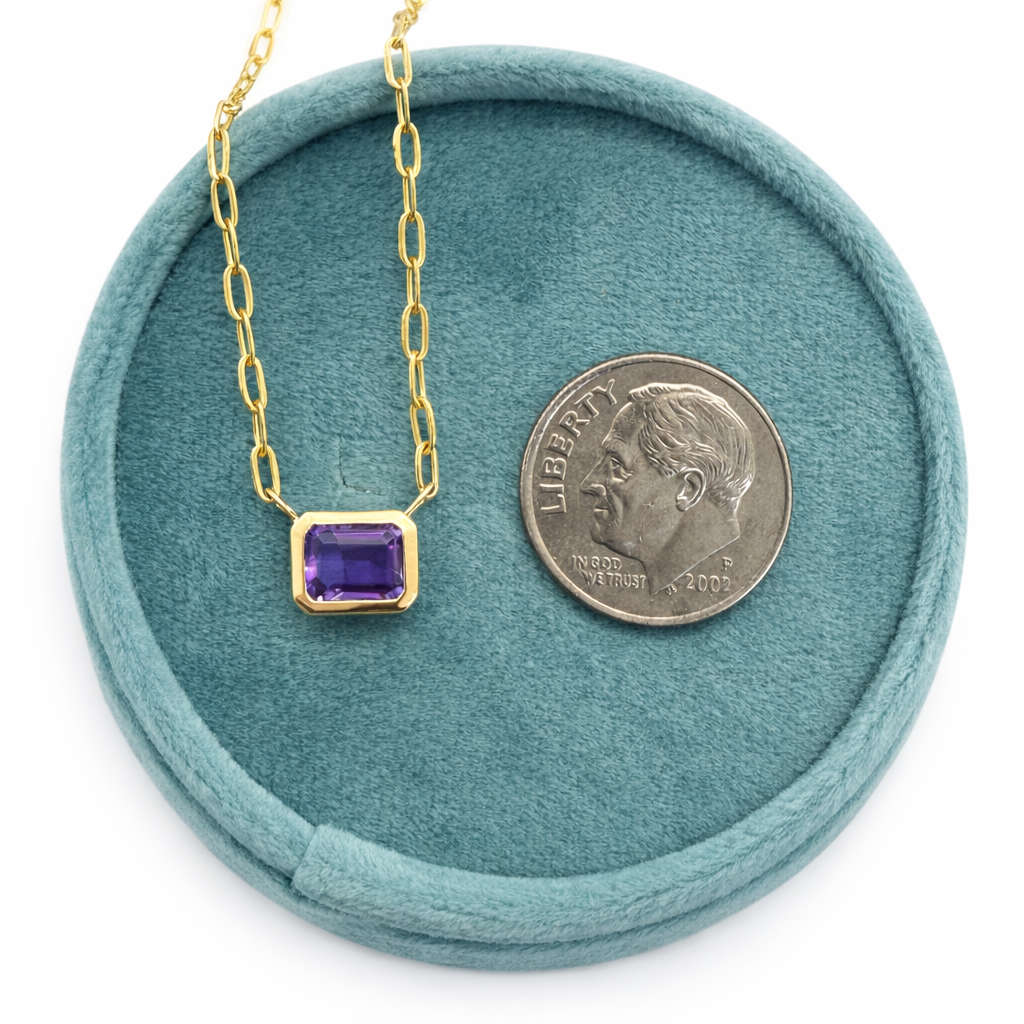 Emerald Cut Amethyst Pendant