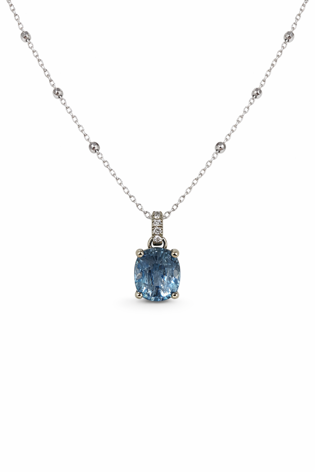 Blue Sapphire & Diamond Pendant