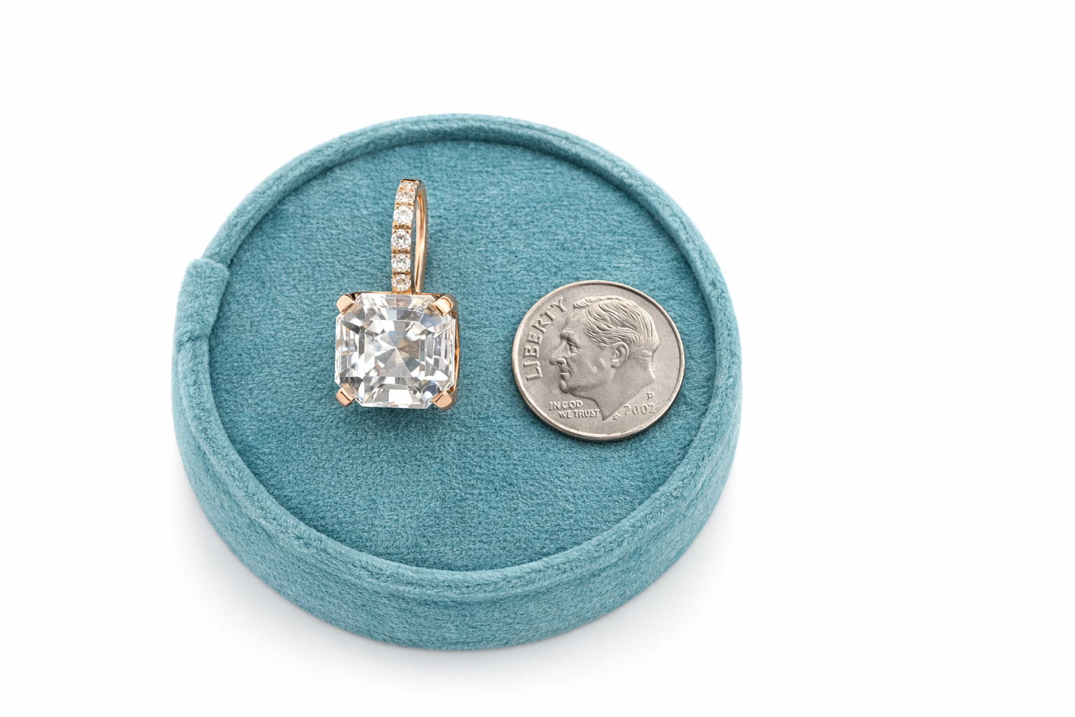 White Asscher Topaz & Diamond Drop Earrings