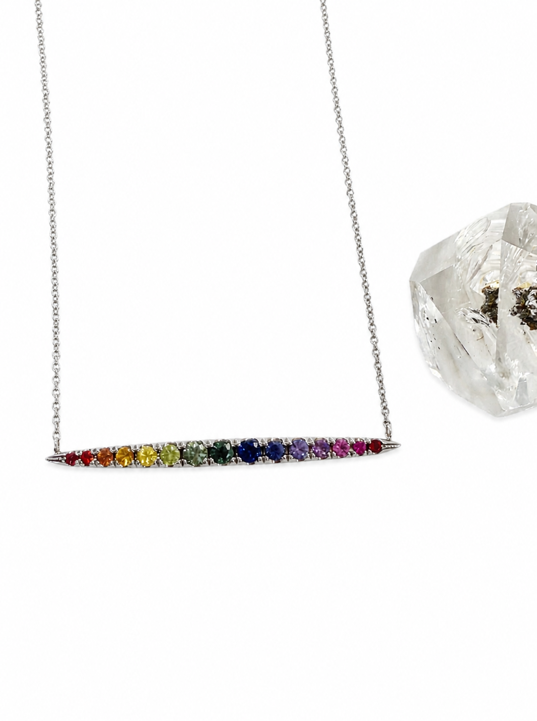 Rainbow Sapphire Spear Pendant