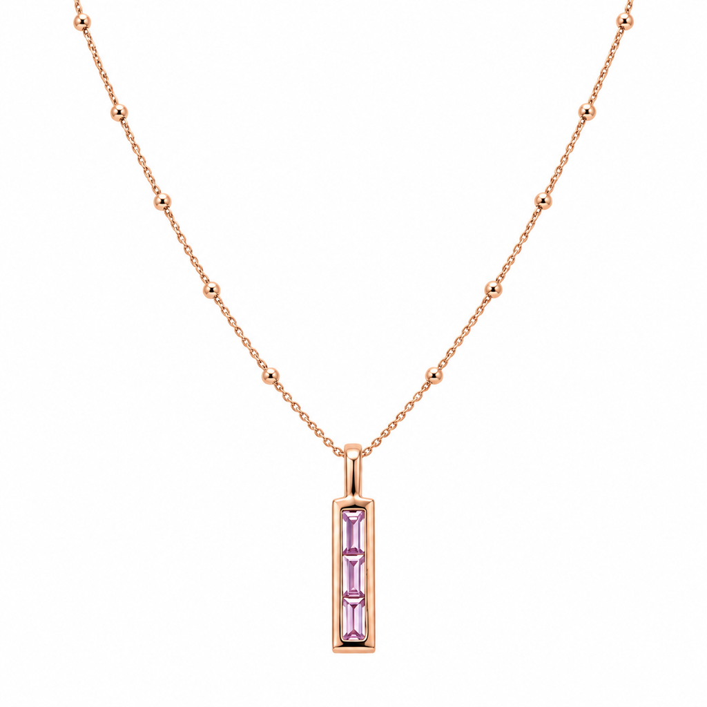 Pink Sapphire Bar Pendant