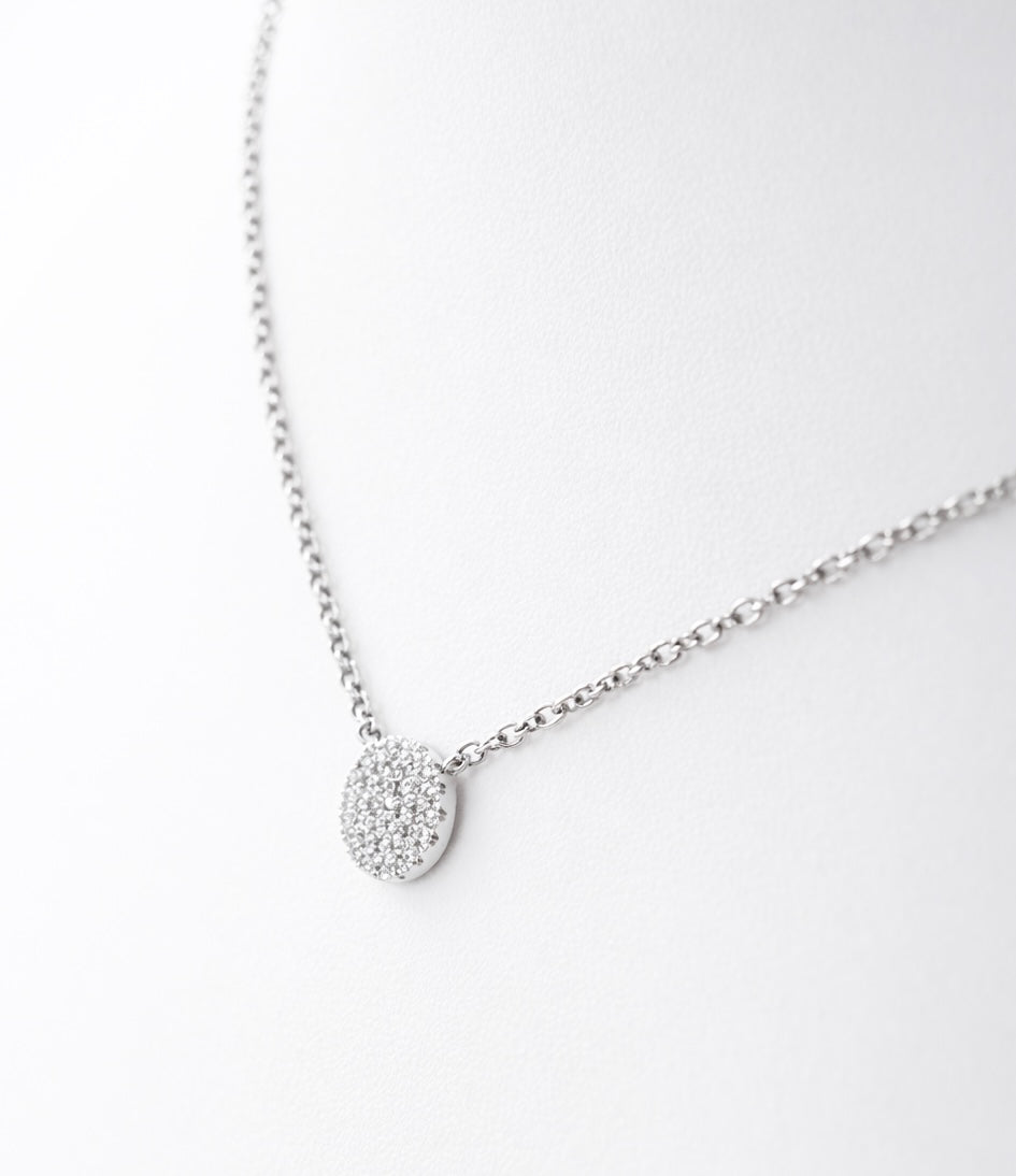 Diamond Pave Disc Pendant