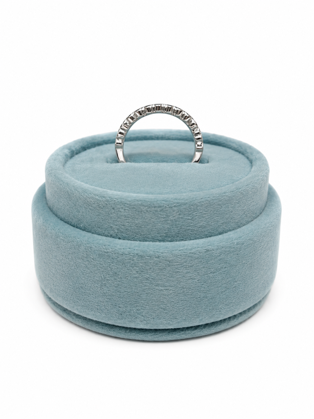 Beaded and Bezeled Natural Diamond Band