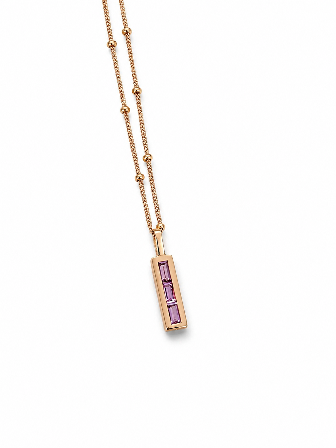 Pink Sapphire Bar Pendant