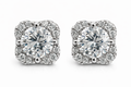 Diamond Halo Clover Studs