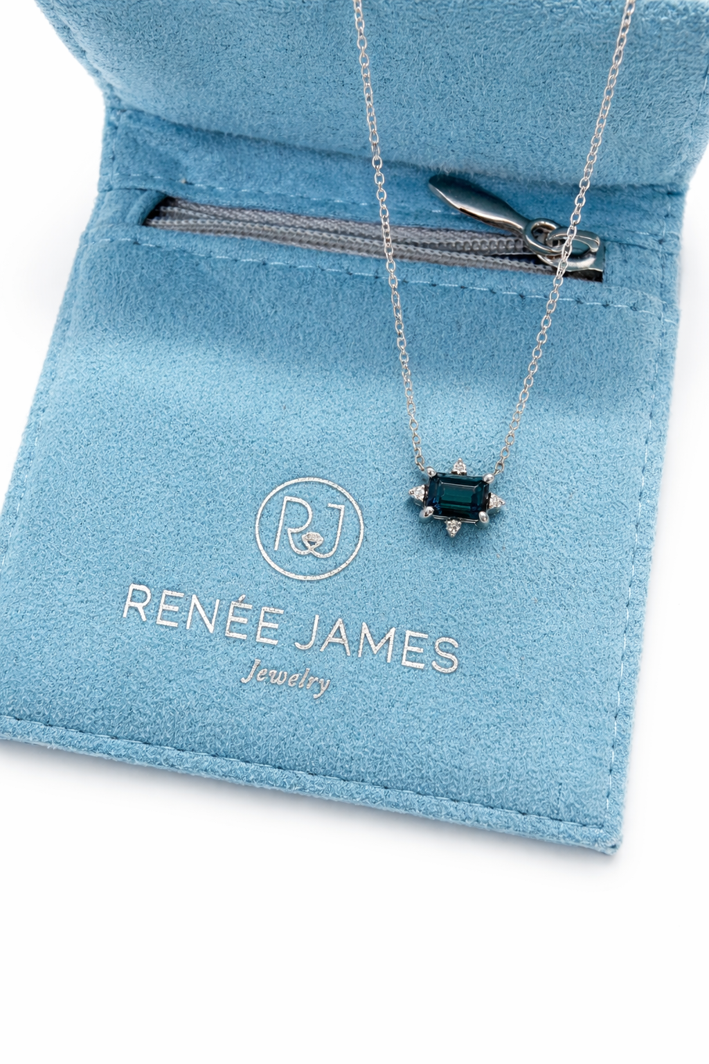 Teal Tourmaline & Diamond Pendant