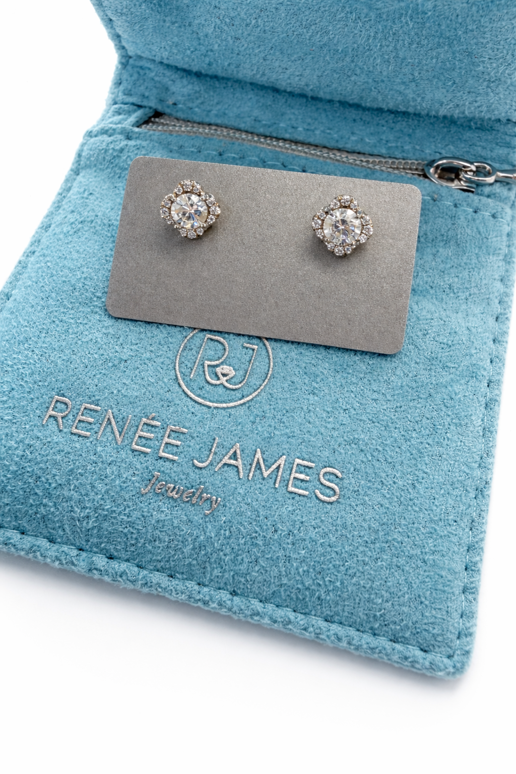 Diamond Halo Clover Studs