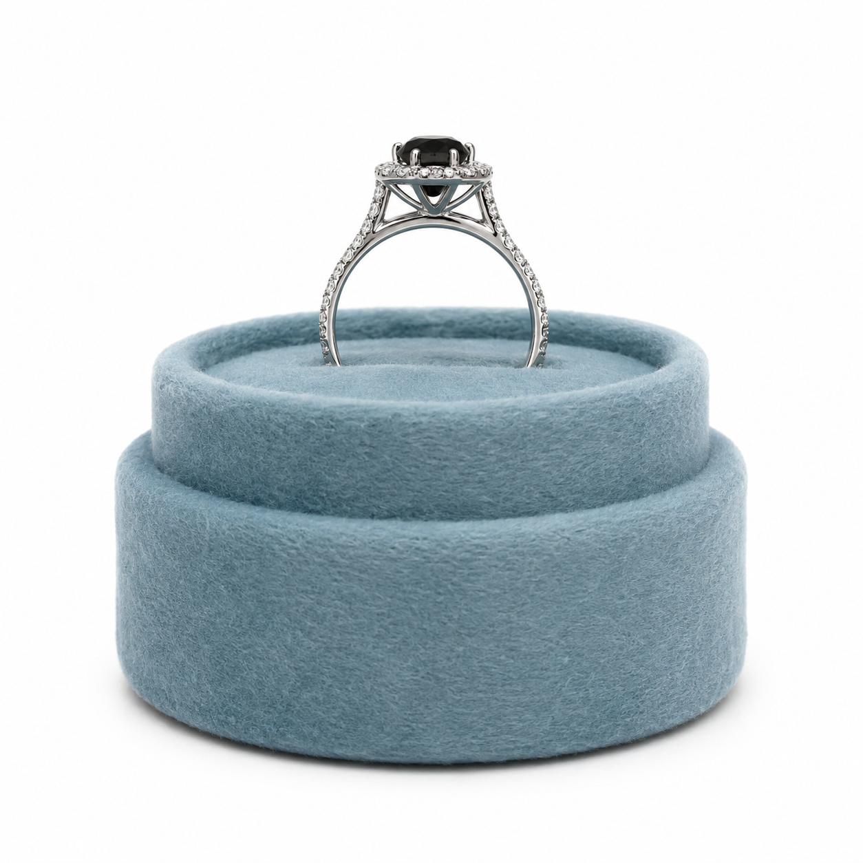 Black Diamond Halo Ring
