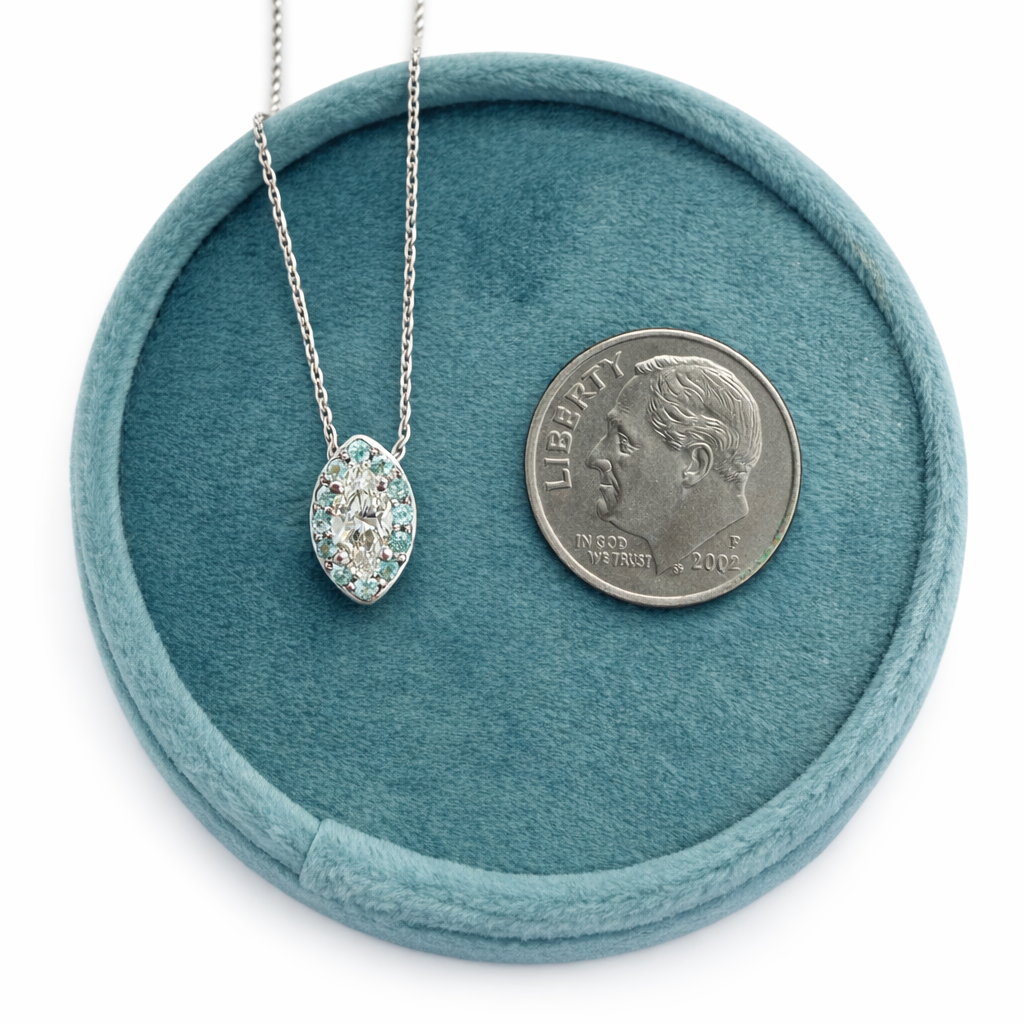 Marquise Diamond & Paraiba Tourmaline Pendant