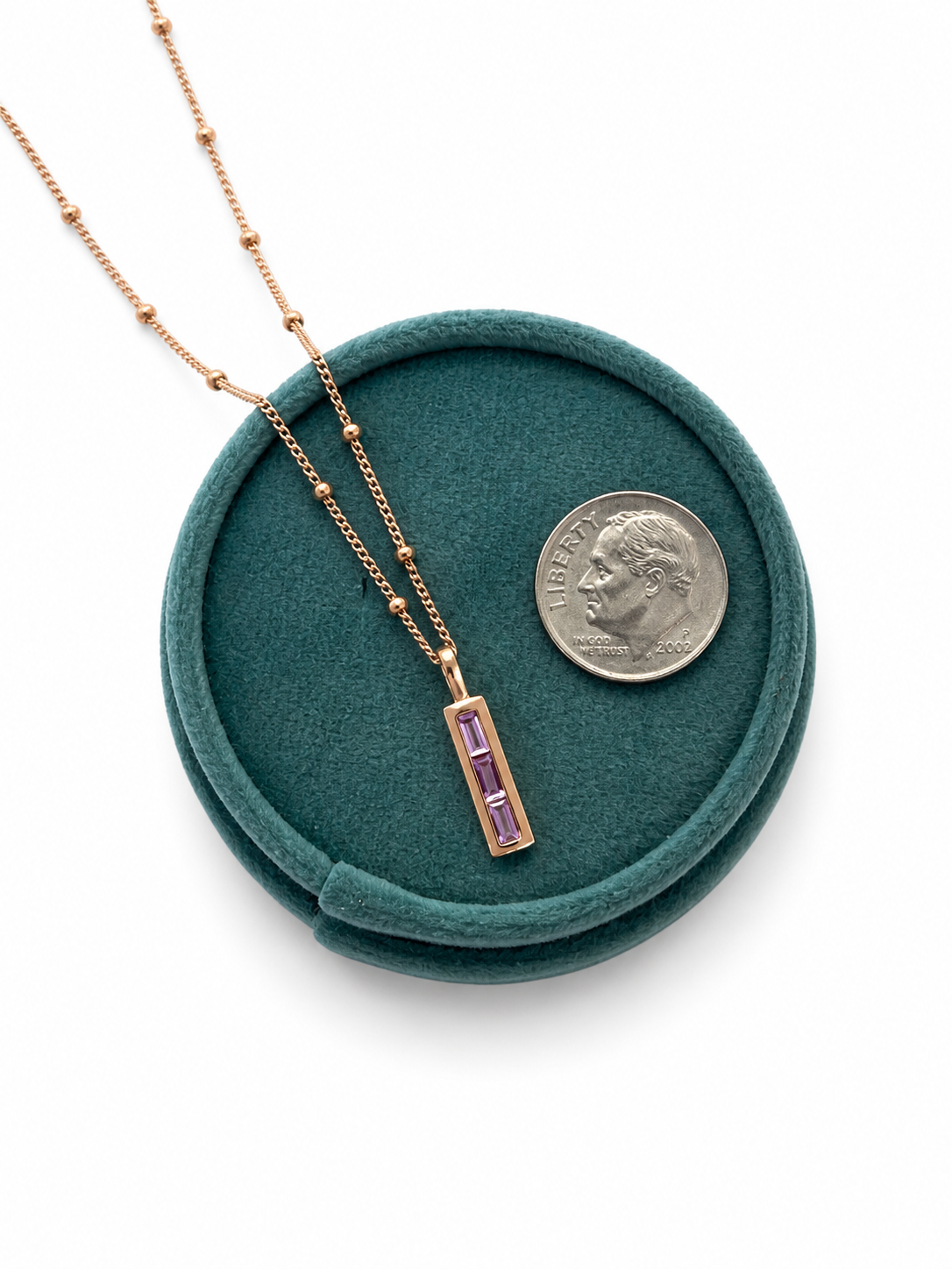 Pink Sapphire Bar Pendant
