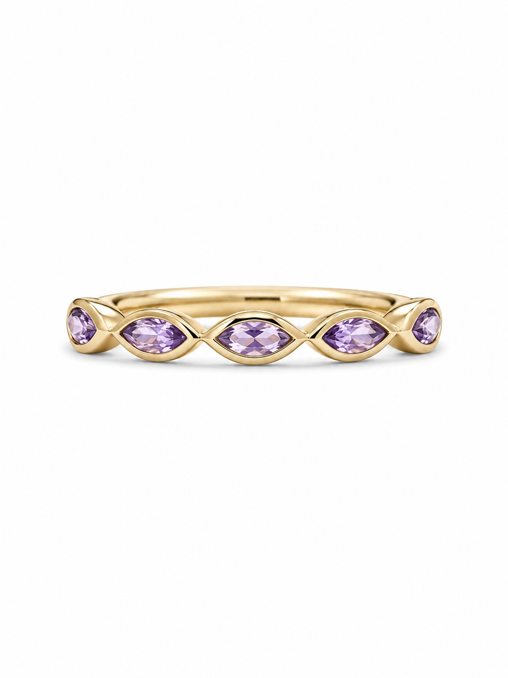 Amethyst Bezel Band