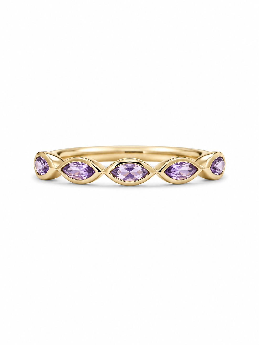 Amethyst Bezel Band