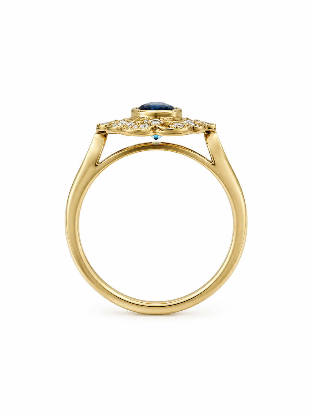 Sapphire Halo Ring