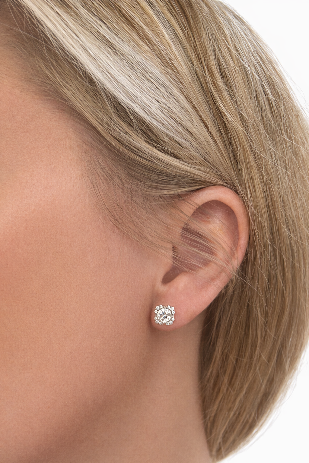 Diamond Halo Clover Studs