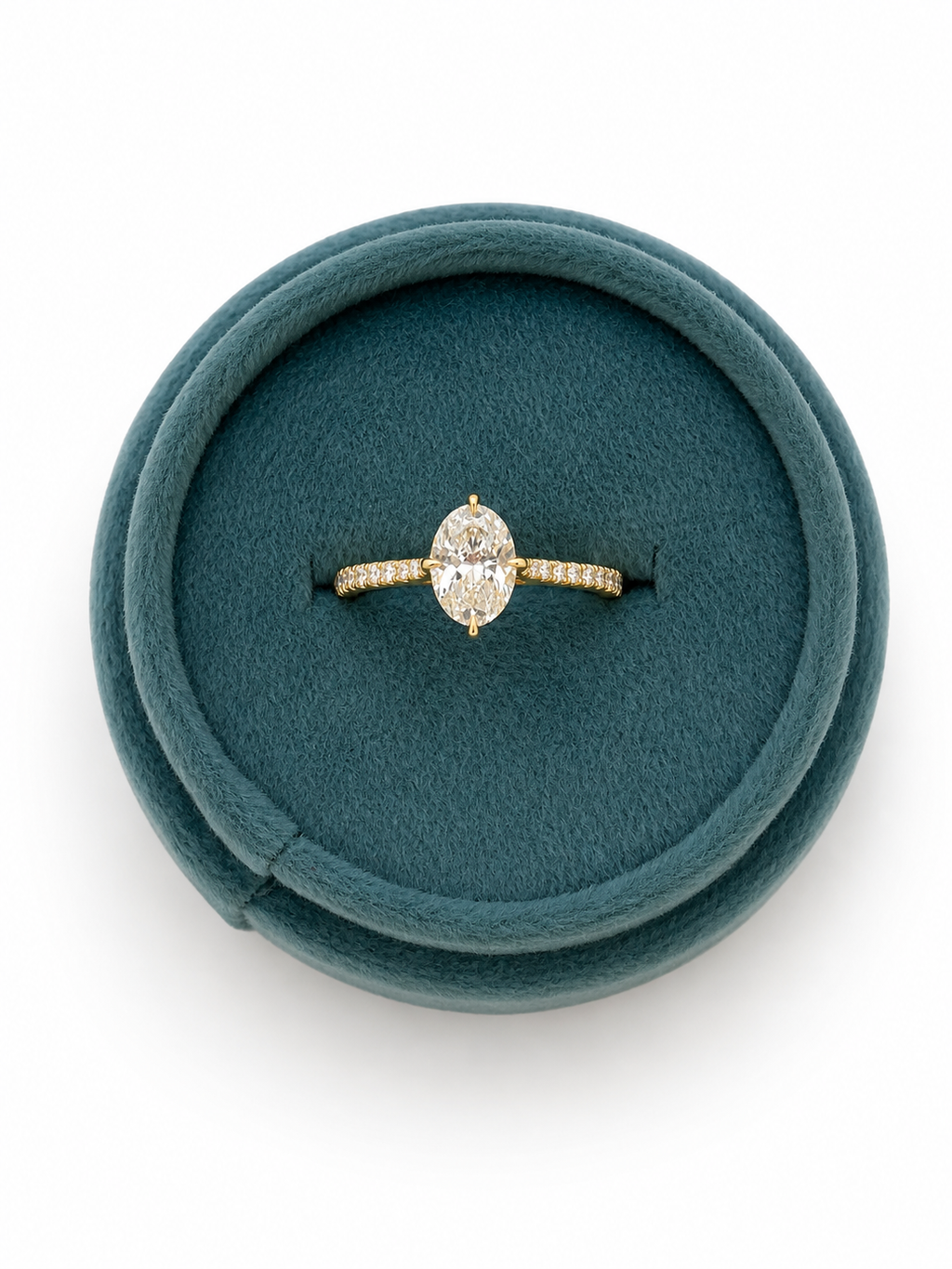 Natural Oval Yellow Gold Solitaire Ring