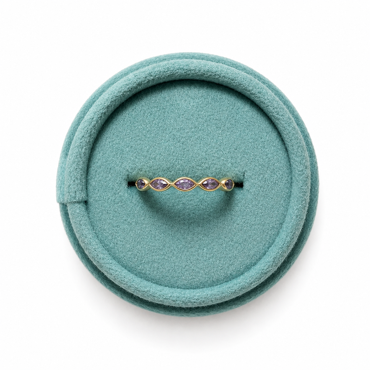 Amethyst Bezel Band