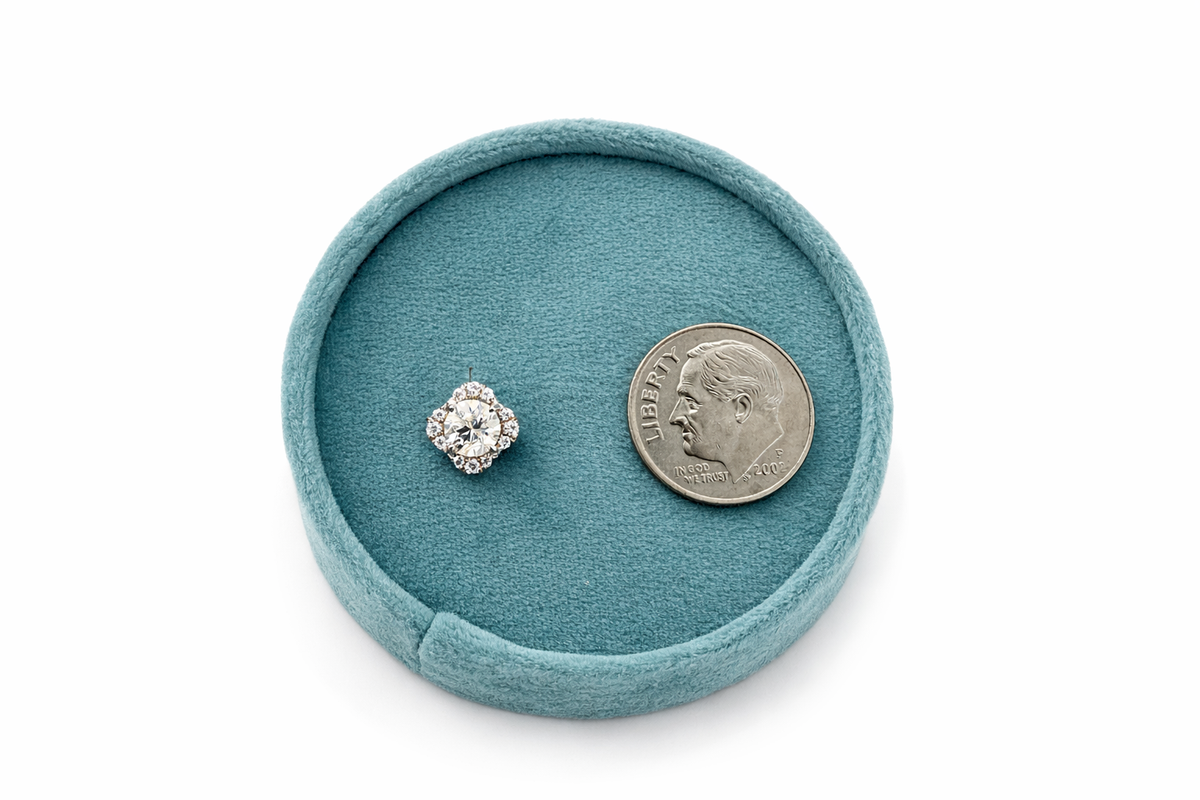 Diamond Halo Clover Studs