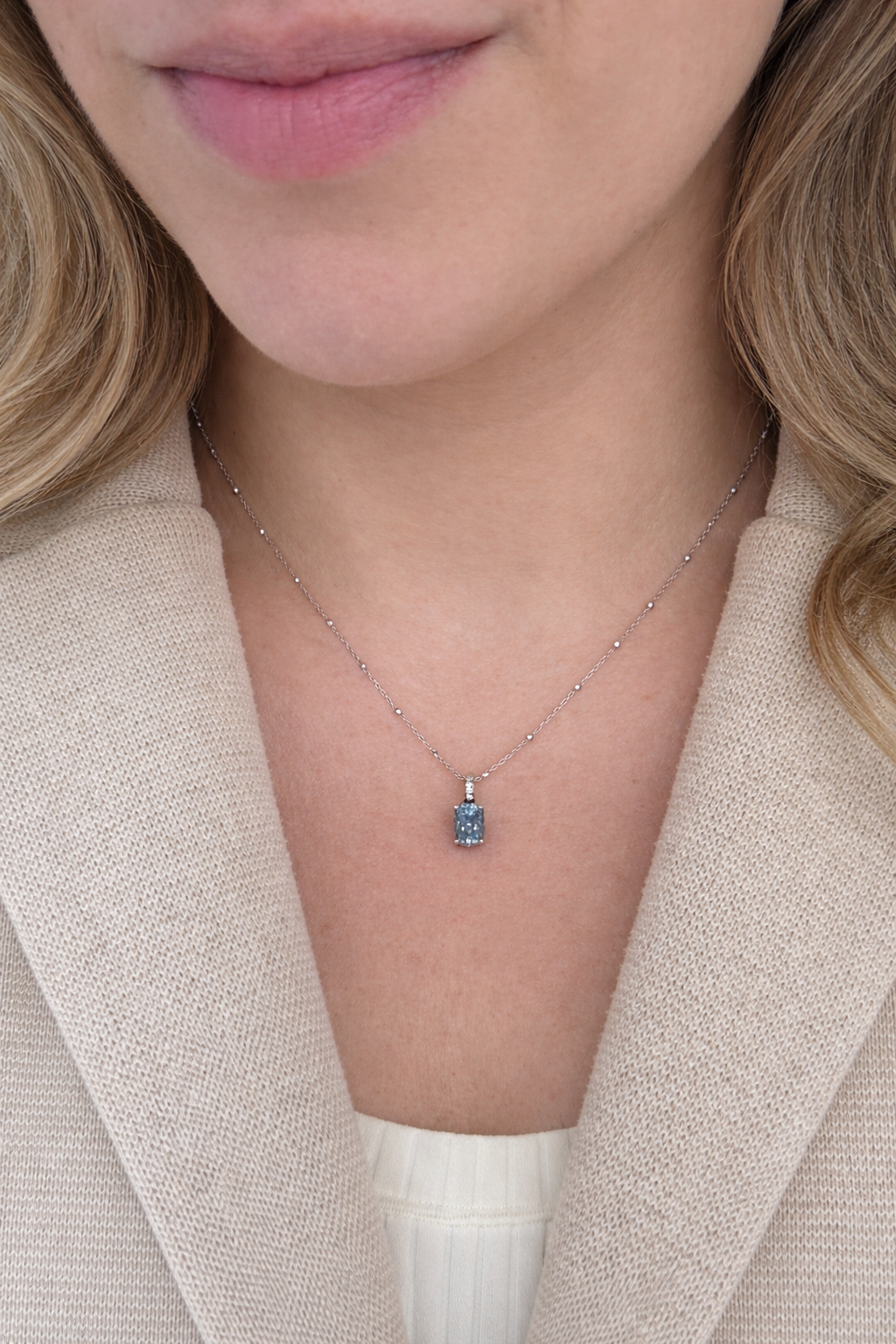 Blue Sapphire & Diamond Pendant