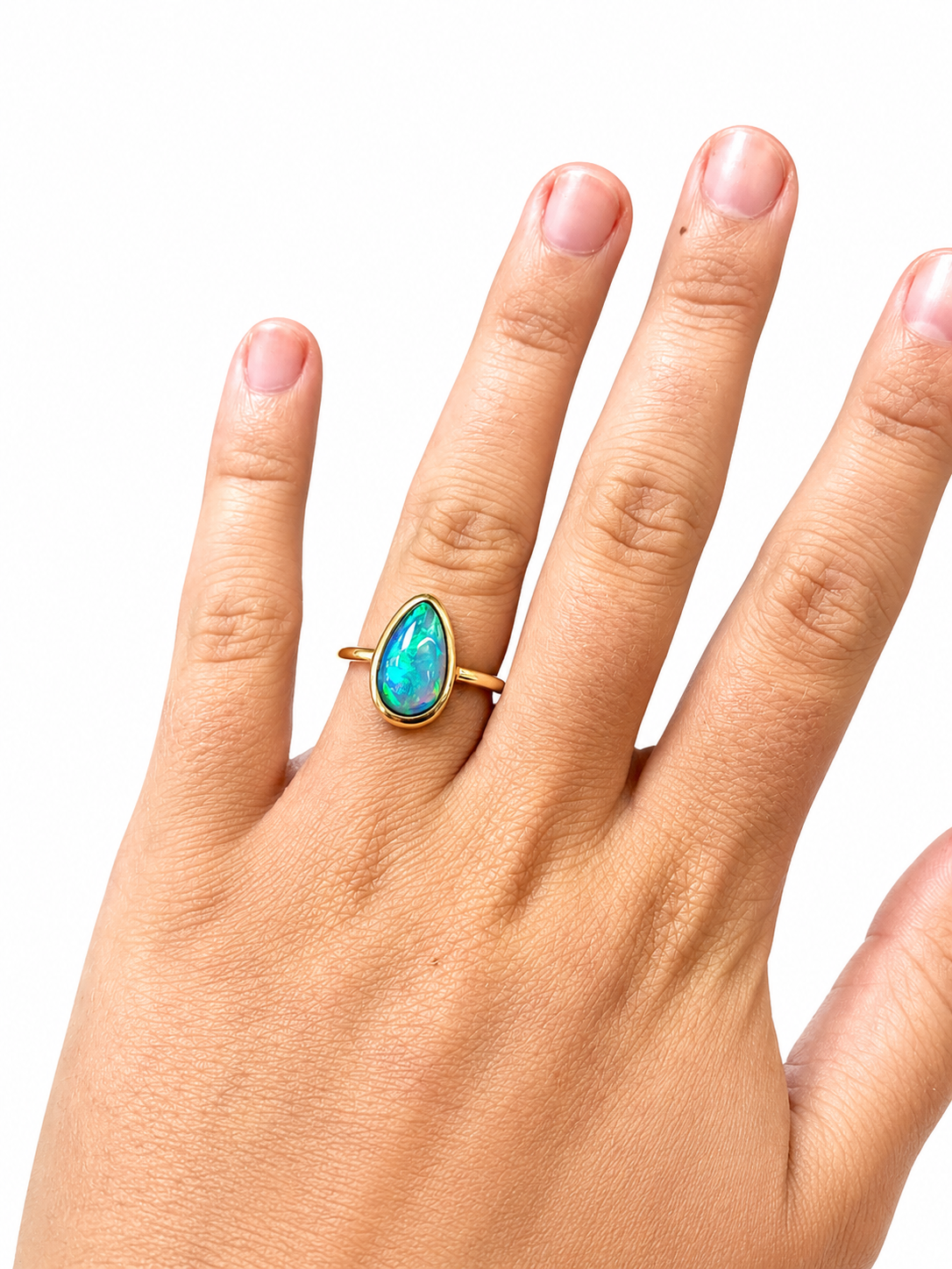 Opal Pear Ring
