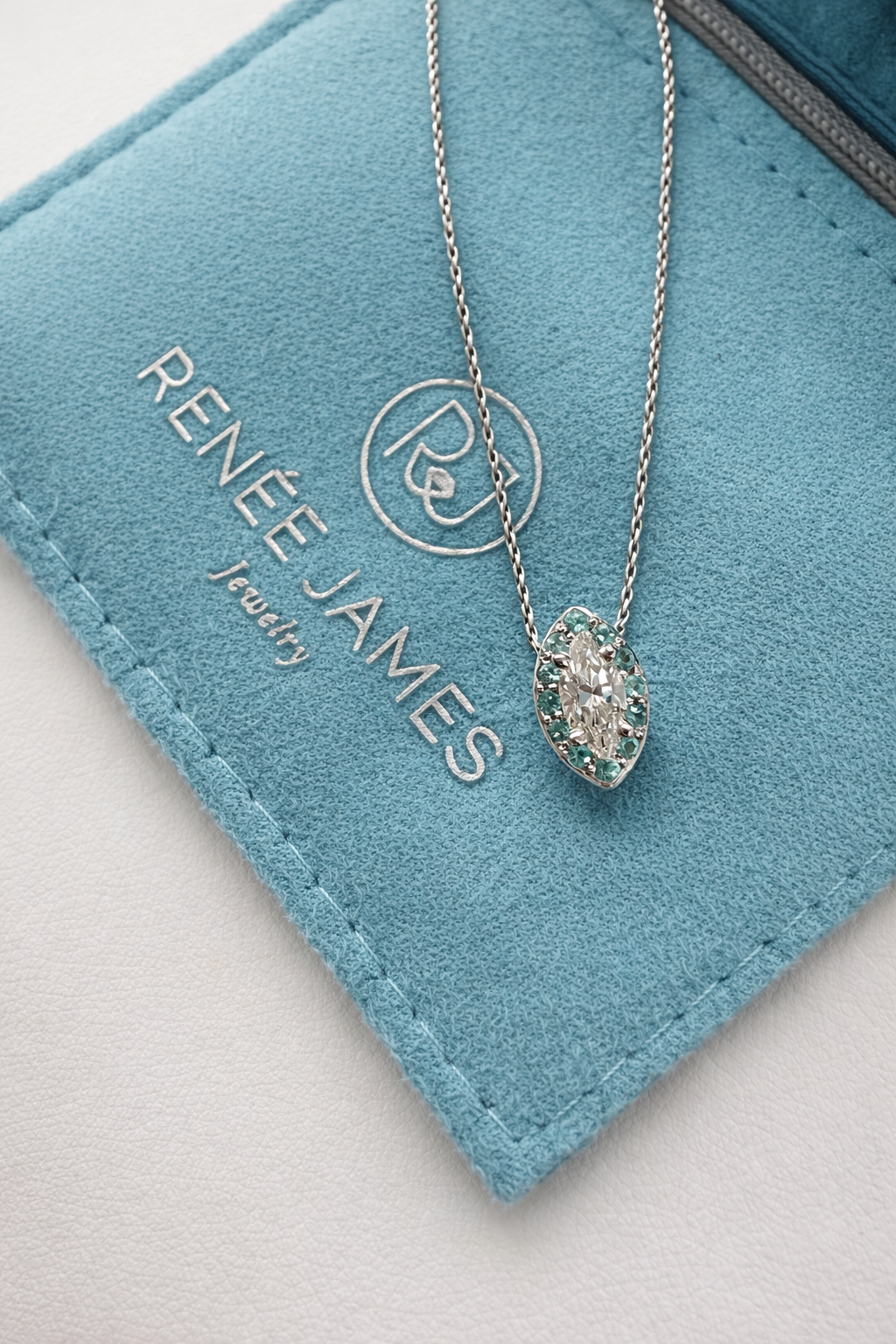 Marquise Diamond & Paraiba Tourmaline Pendant