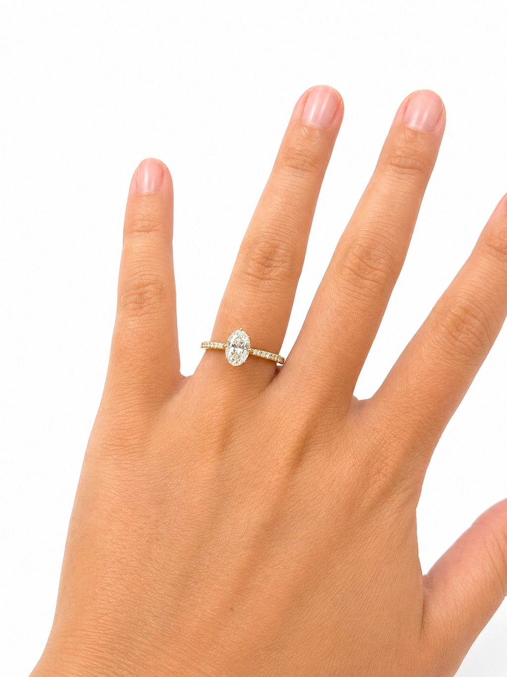 Natural Oval Yellow Gold Solitaire Ring