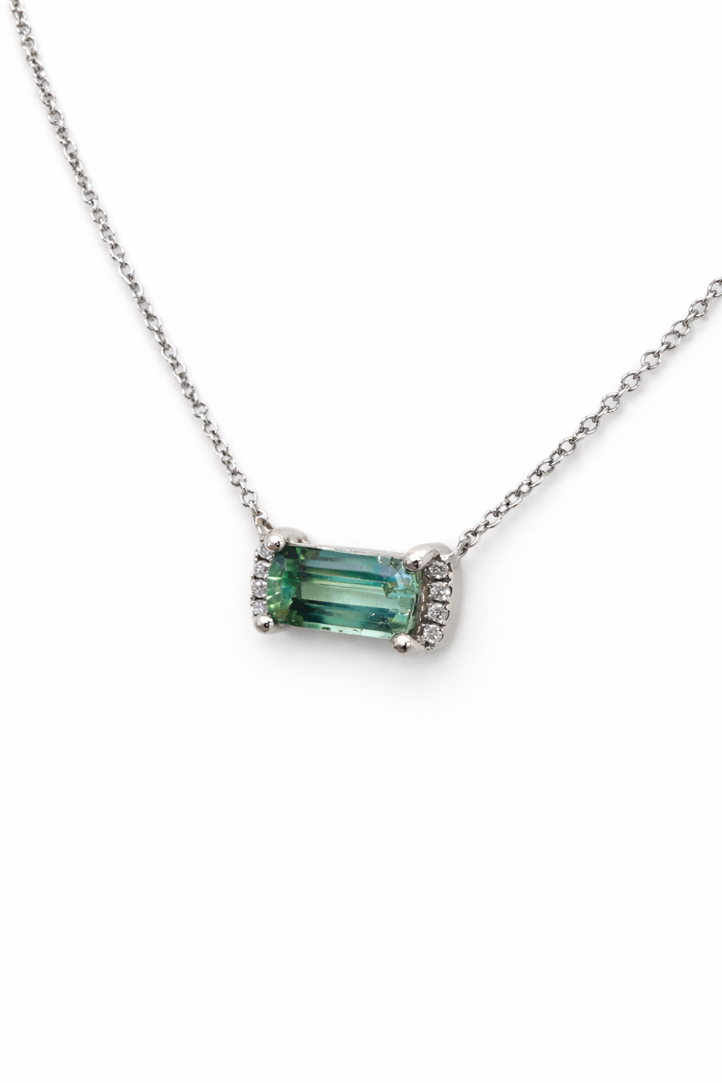 Green Tourmaline Bar Pendant