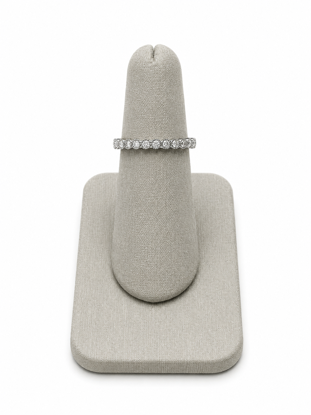 Beaded and Bezeled Natural Diamond Band