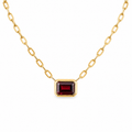 Emerald Cut Garnet Pendant