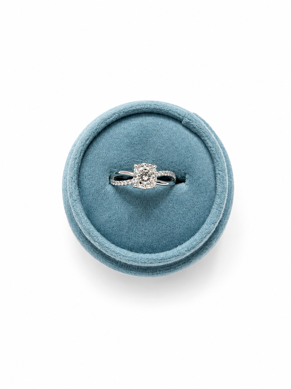 Natural Cushion Diamond Solitaire Infinity Ring