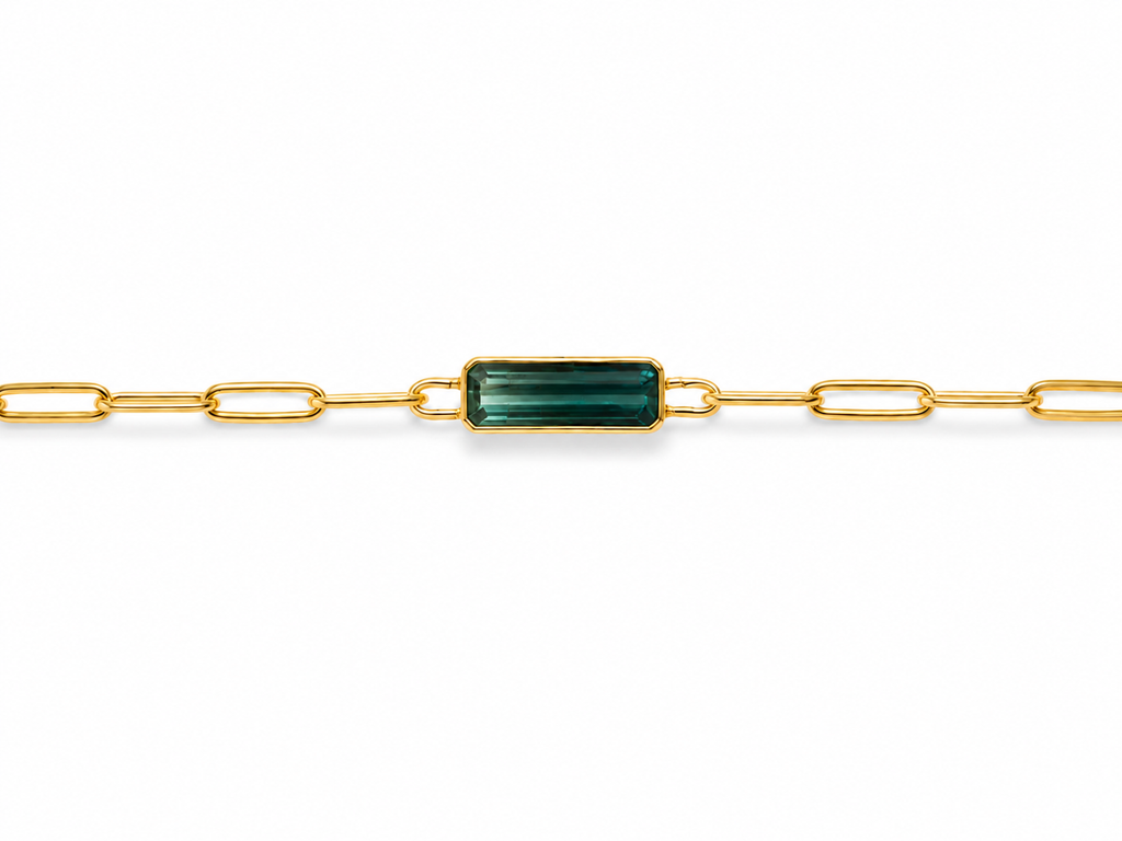 Bi-Color Tourmaline Paperclip Bracelet