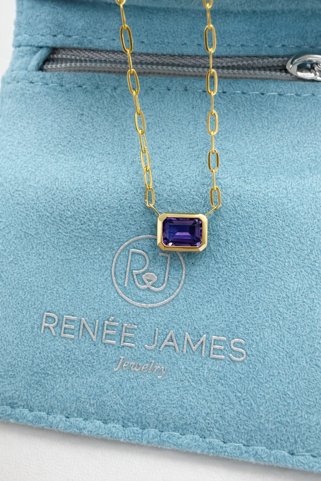 Emerald Cut Amethyst Pendant