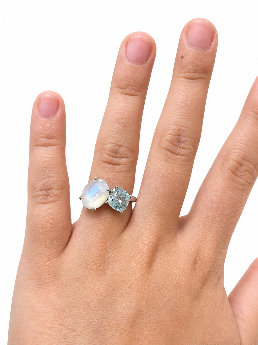 Moonstone & Aquamarine Ring