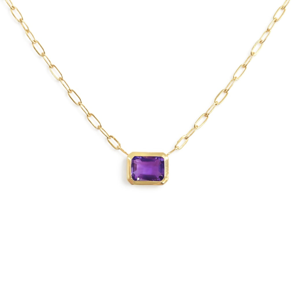 Emerald Cut Amethyst Pendant