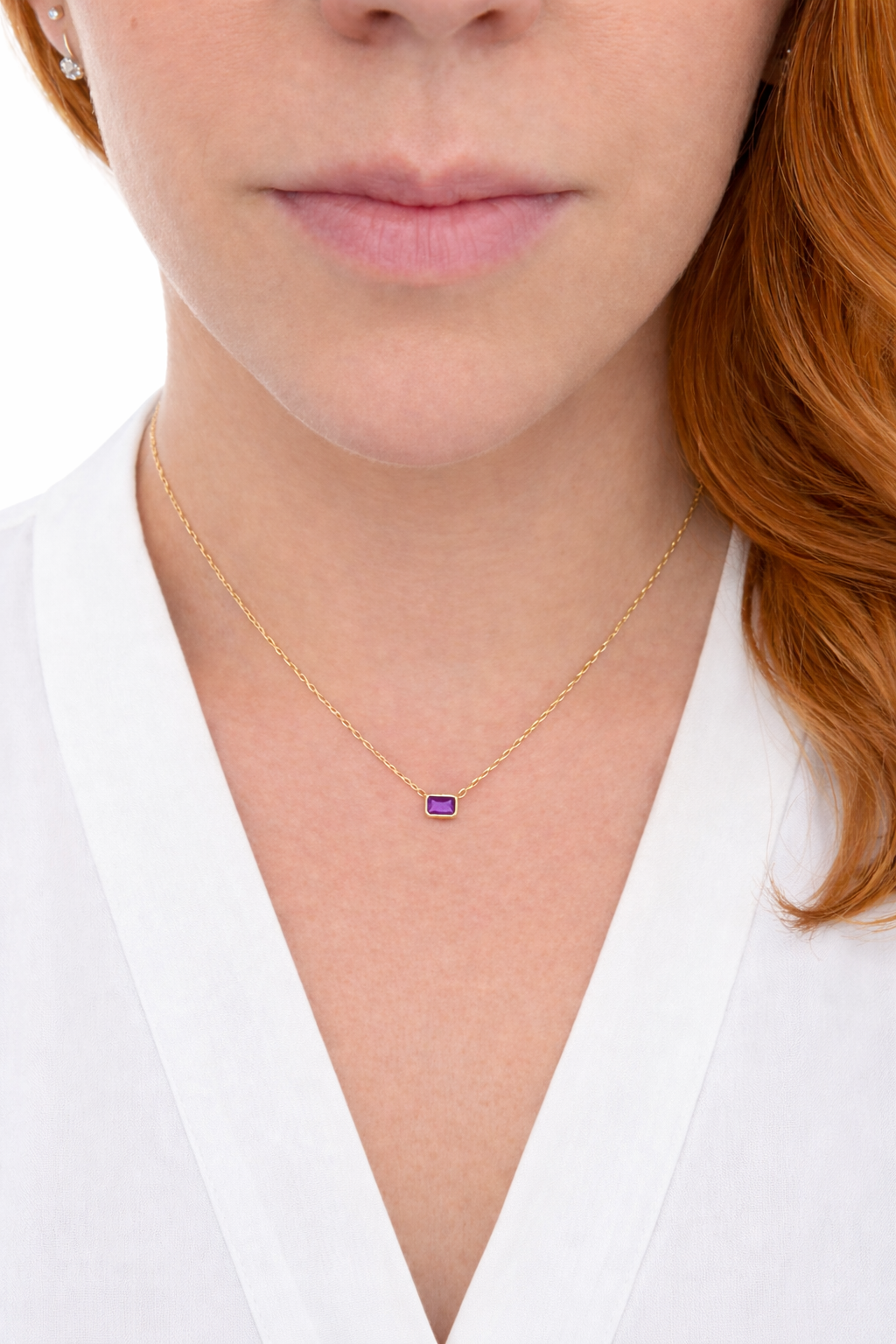 Petite Emerald Amethyst Pendant
