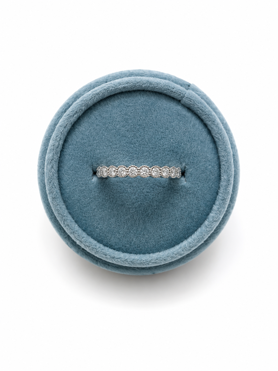 Beaded and Bezeled Natural Diamond Band