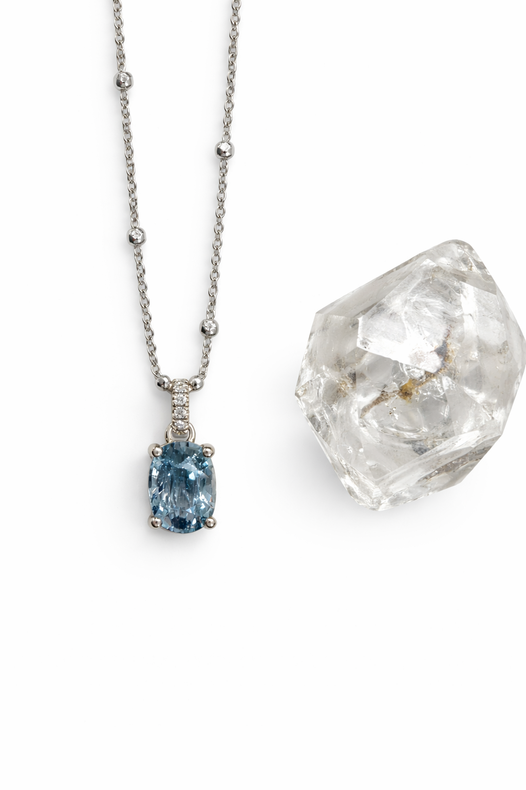 Blue Sapphire & Diamond Pendant