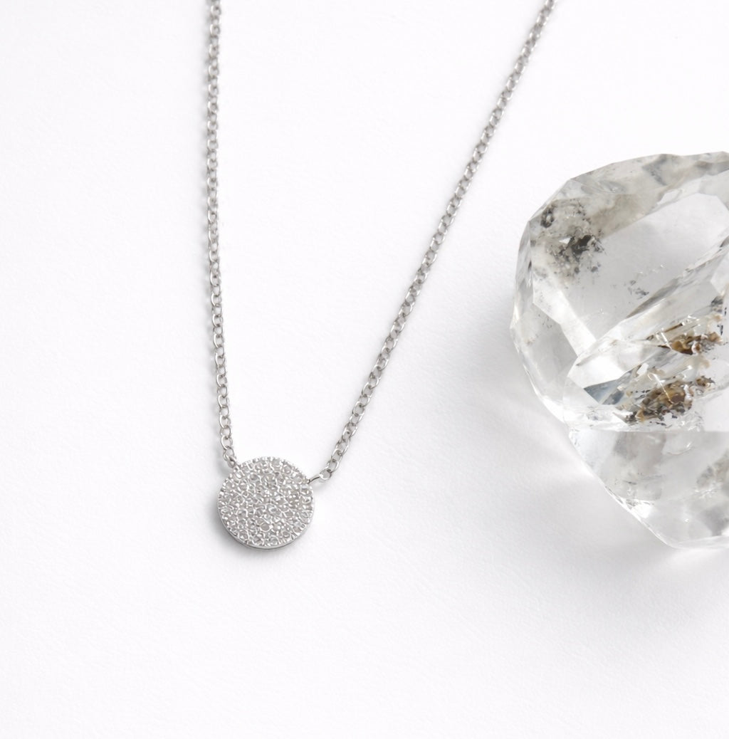 Diamond Pave Disc Pendant