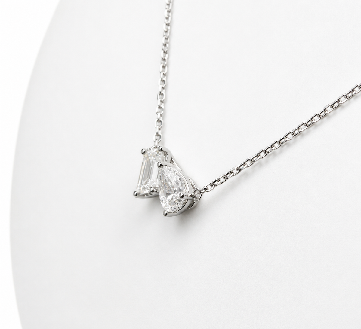 LAB Two Stone Diamond Pendant