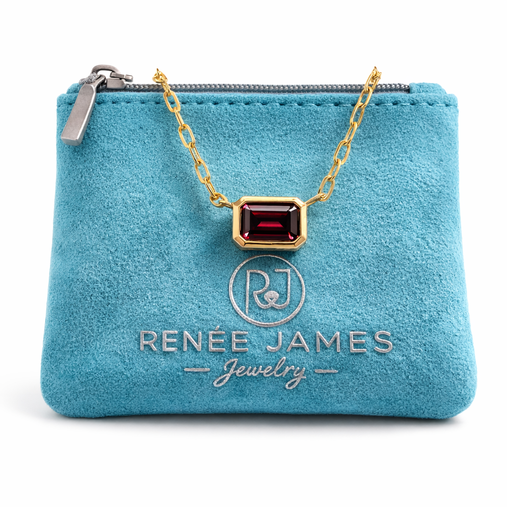 Emerald Cut Garnet Pendant