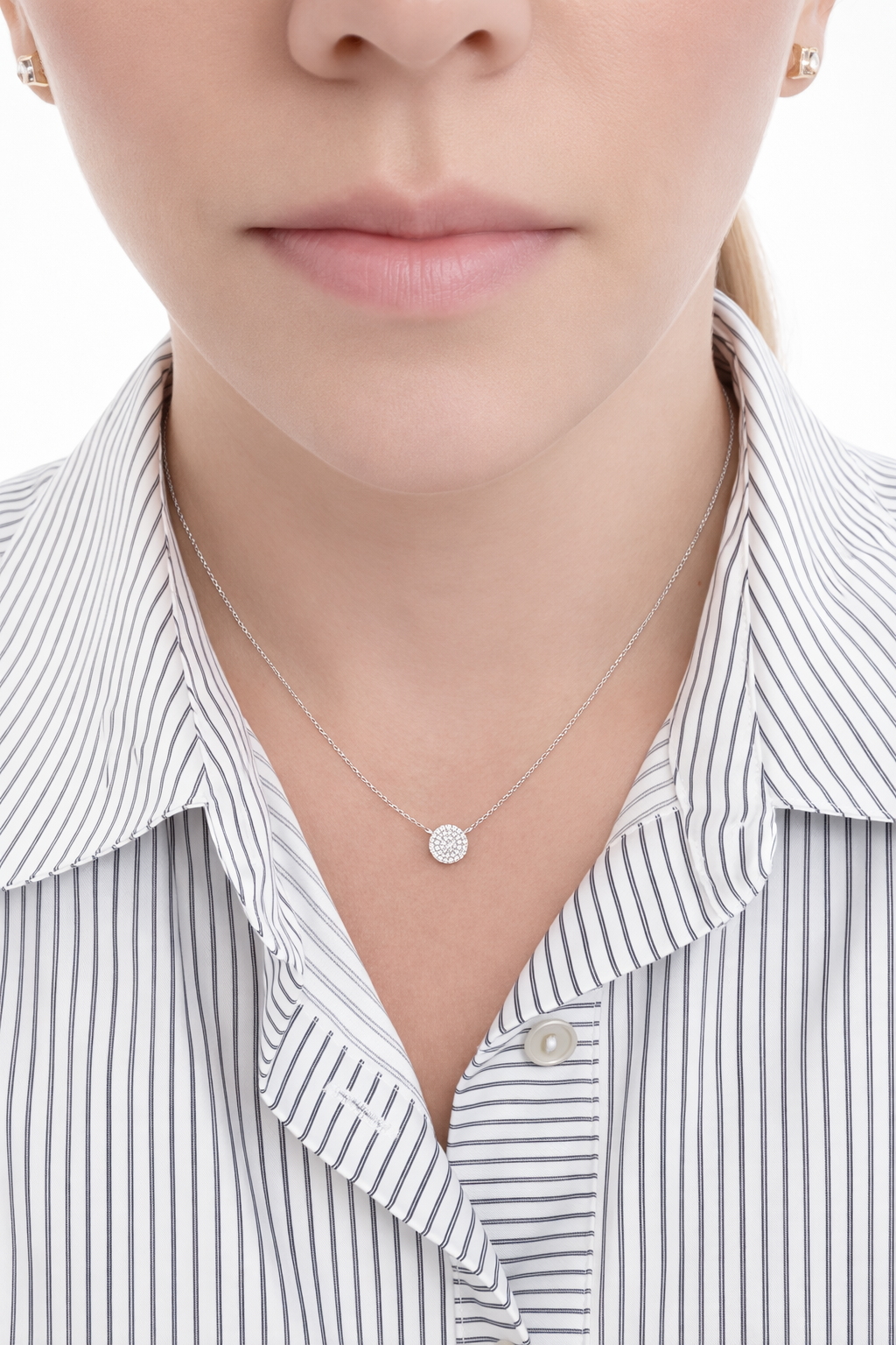 Diamond Pave Disc Pendant